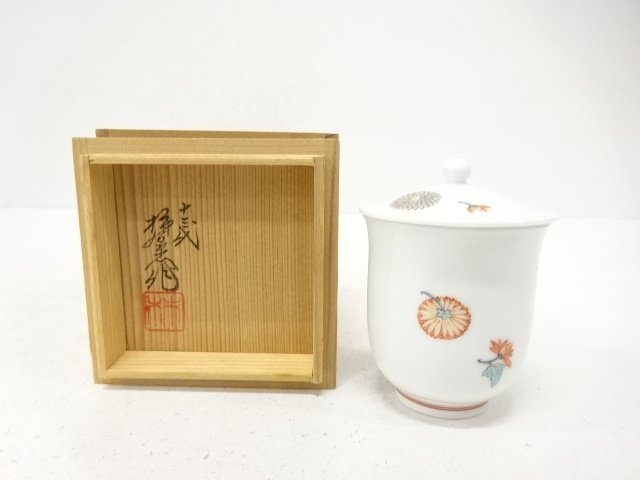 JAPANESE COLLECTIBLE / TEACUP / LID / CHRYSANTHEMUM DESIGN / BY SAKAID